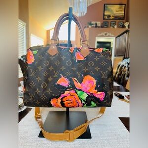 Flower bag with leather